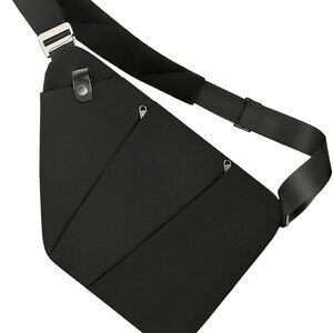 Black Anti Theft Crossbody Travel Bags Mens Sling Bag Over the Shoulder Bags for